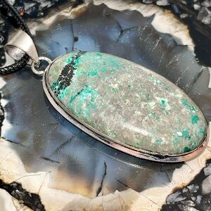 African Turquoise Pendant 2 1/4”